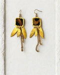 Artisan leaf earrings