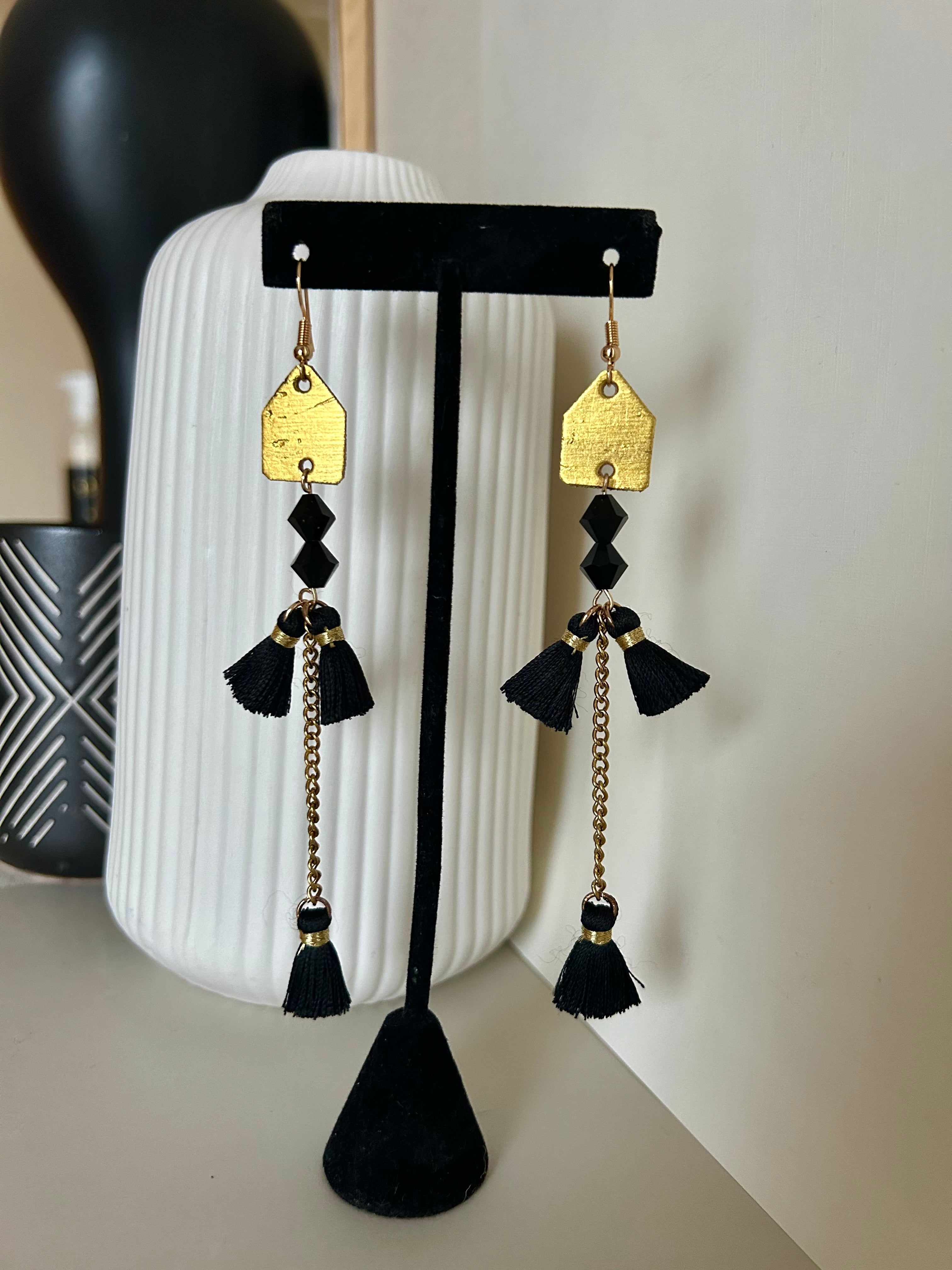 Eclectic boho tassel earrings