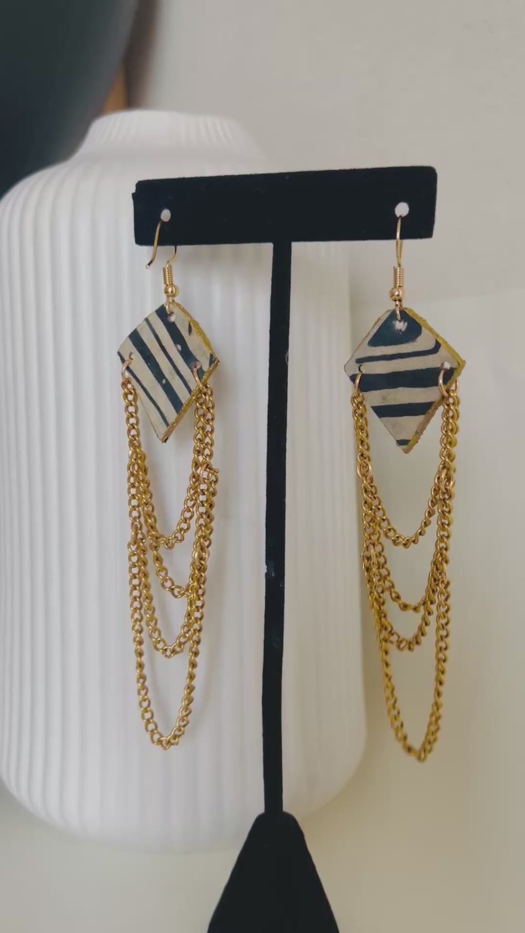 batik chain earrings